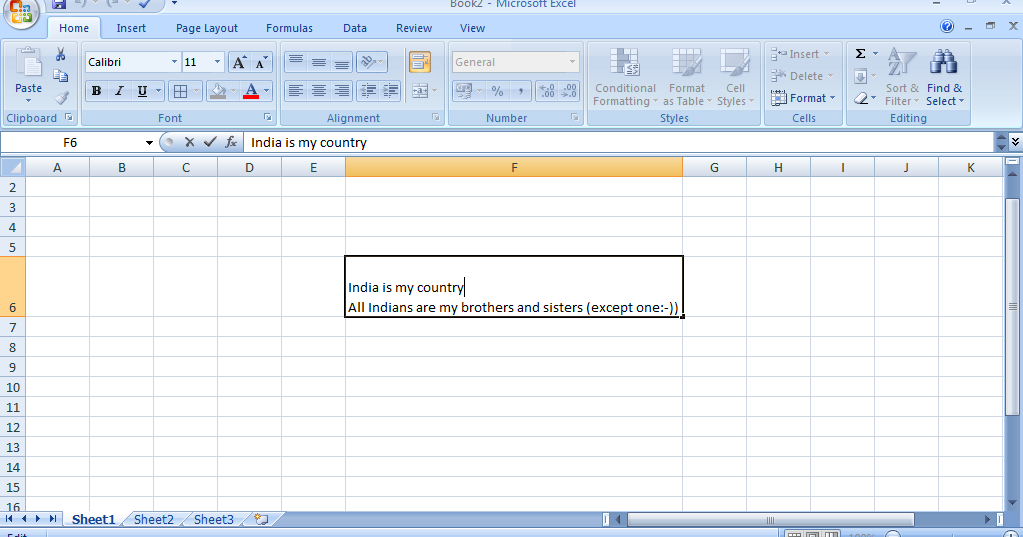 Ravi s online diary how to enter lines in same cell of excel 