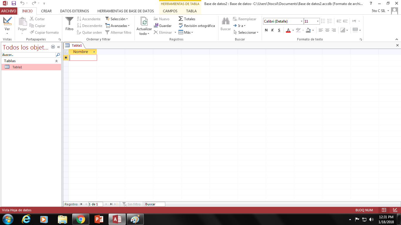 Pasos para crear una base de datos en Access 2013.