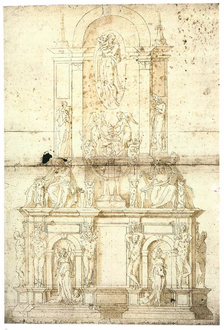 Tomb for Pope Julius II, sketched by Michelangelo Tomb for Pope Julius II, sketched by Michelangelo