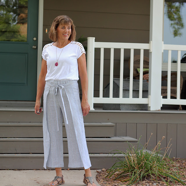 Girls in the Garden Simplicity 8134 Linen Wrap Pants