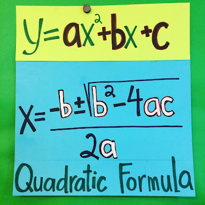 Quadratic formula anchor chart