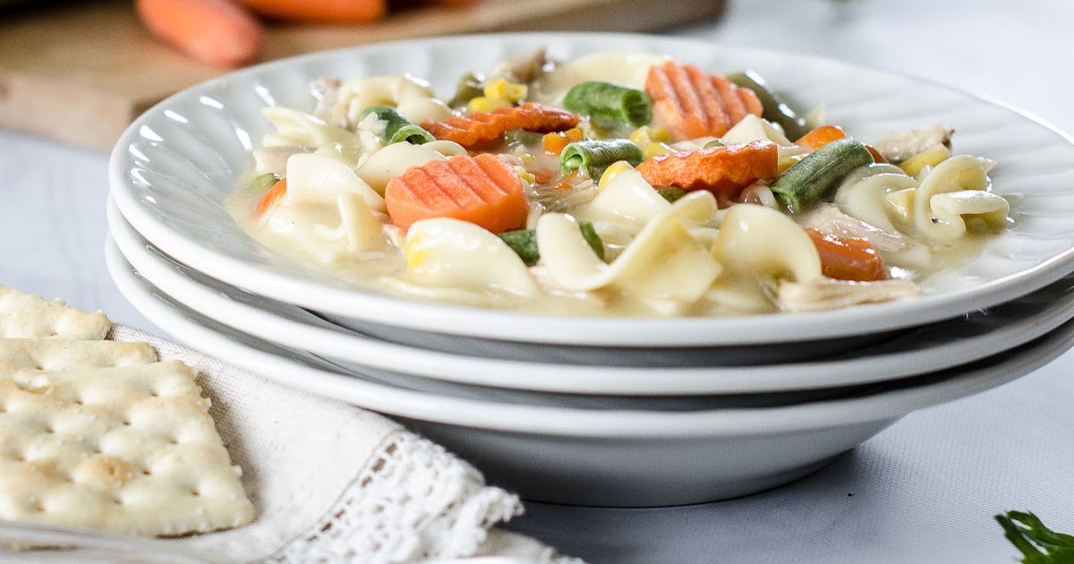 Quick and Easy Creamy Chicken Noodle Soup anderson + grant