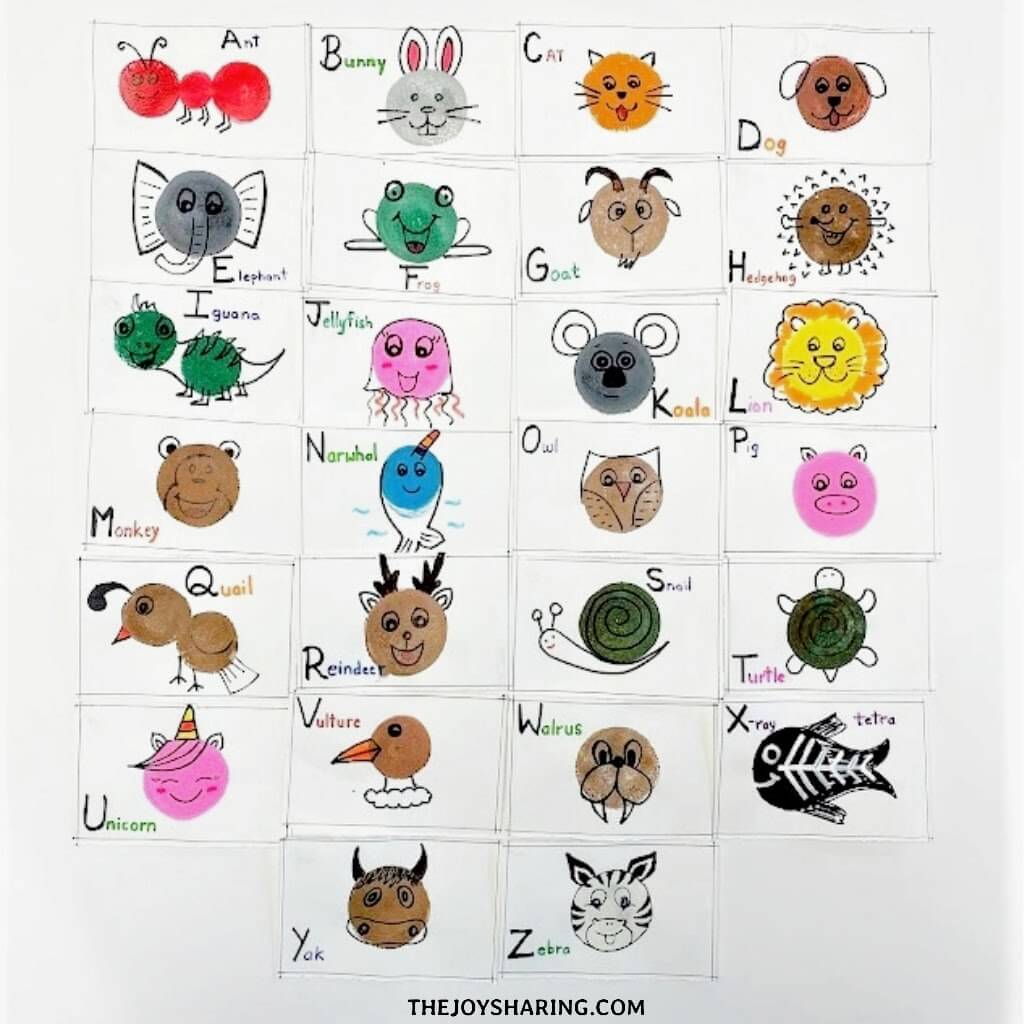 Easy animal art for each letter of the the alphabet