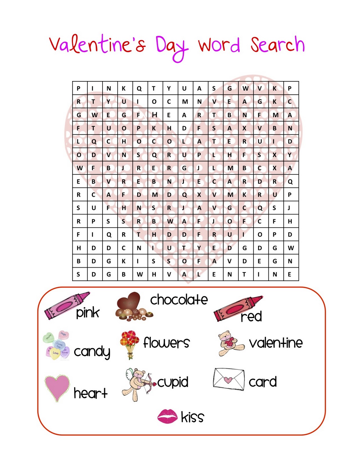 Classroom Freebies Valentine's Day Word Search!!!