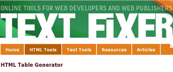 css tabel generator