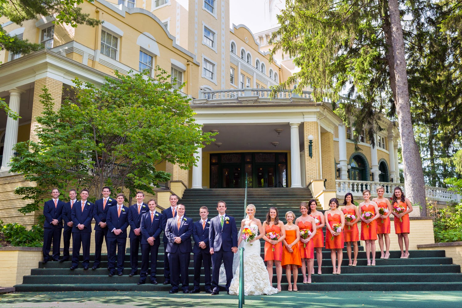 Orange and Gold wedding party