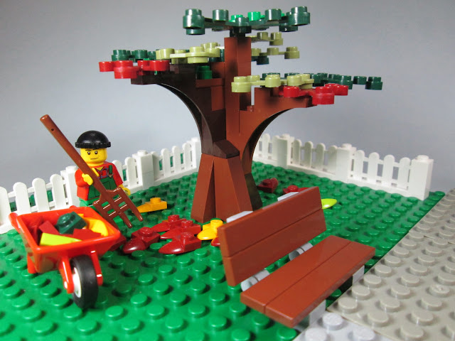 MOC LEGO - chegou o Outono é preciso limpar o jardim