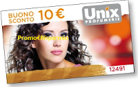 Unix Profumerie: Carta Fedeltà e Buono sconto da 10 euro Logo Unix Profumerie: Carta Fedeltà e Buono sconto da 10 euro