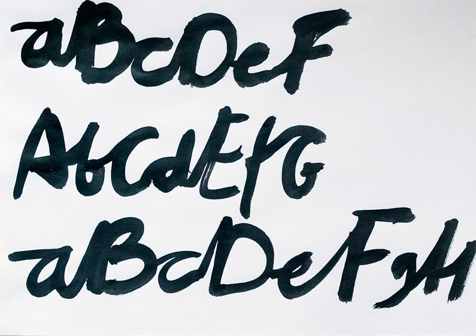 brush script: connecting alphabet in upper and lower case