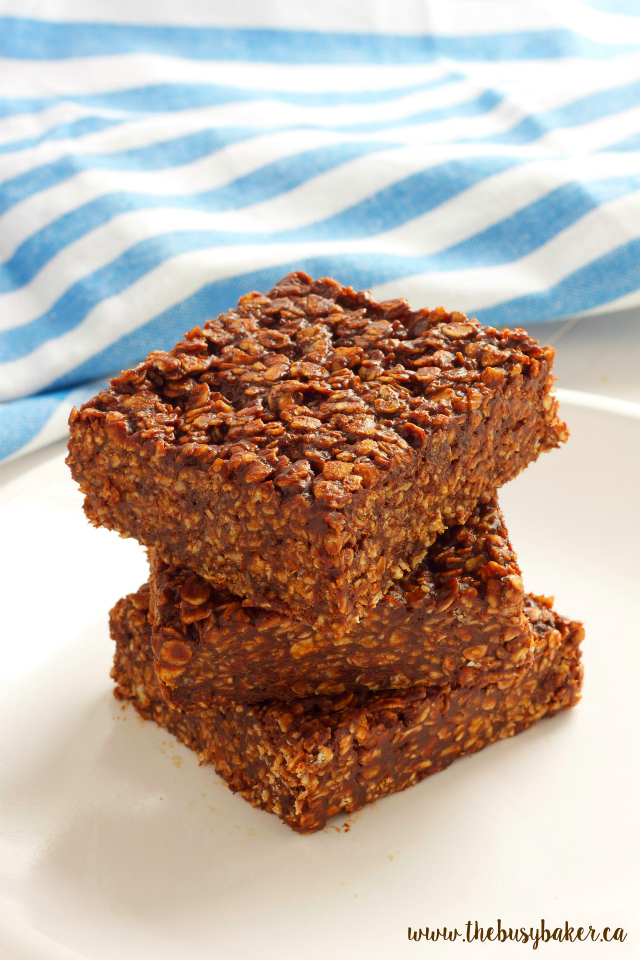 No Bake Chocolate Peanut Butter Oat Bars The Busy Baker no-bake-chocolate-peanut-butter-oat-bars-the-busy-baker