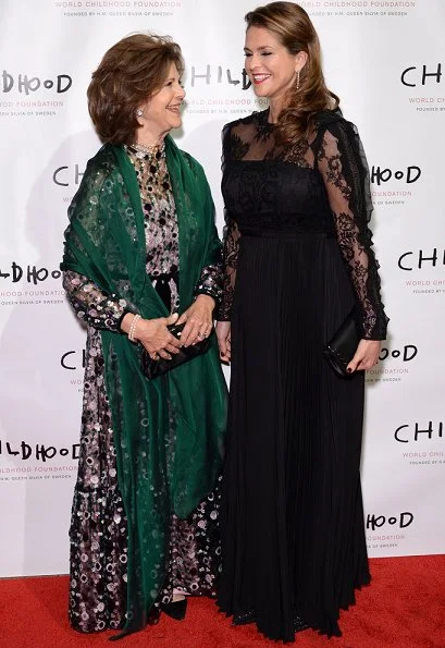 Monika Heimbold, Gunilla von Arbin, Joanna Rubinstein. Princess Madeleine wore a black gown Valentino for Childhood Gala