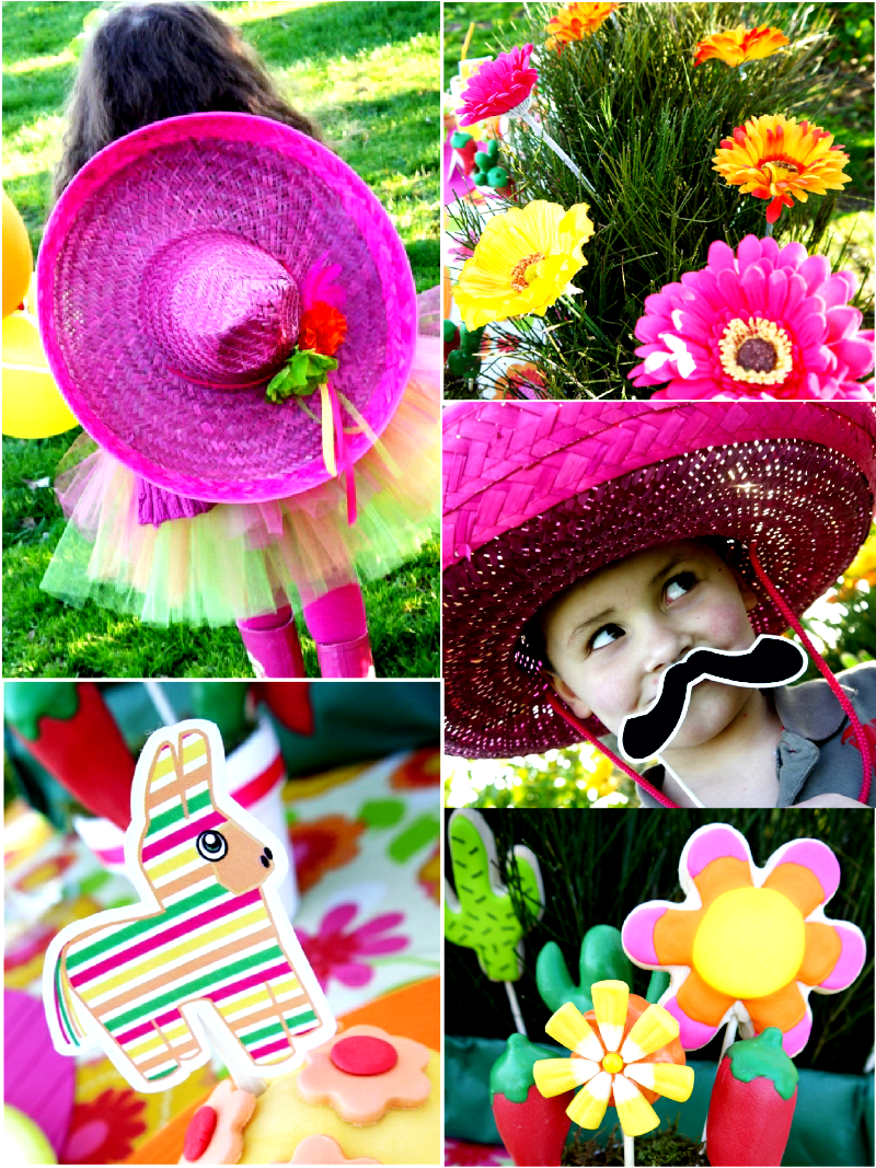 Mexican Theme First Birthday Cinco de Mayo Party Fiesta Birthday Party Name Tags set of 6 Mexican Fiesta 