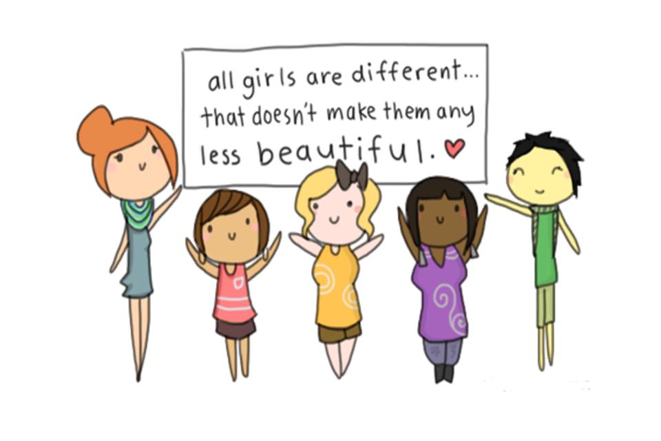 Different is beautiful. Девушка you are. All girls are. Are you a girl.