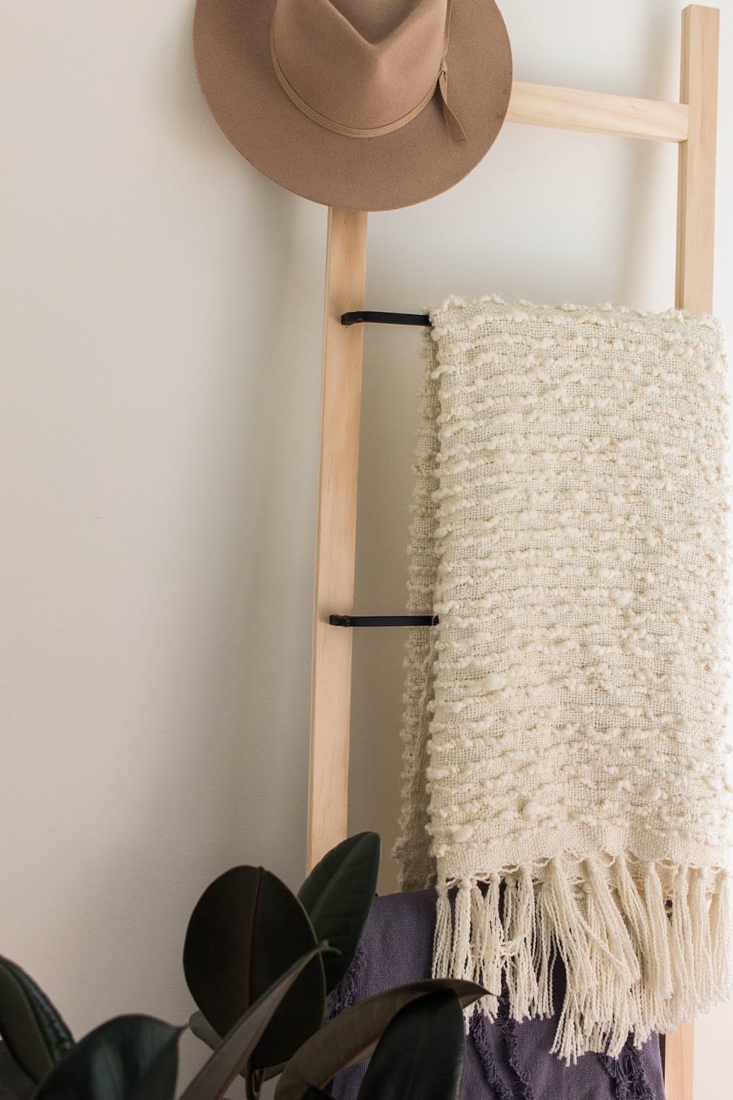 Iron & Wood Blanket Ladder Ikea Hack DIY Always Rooney Bloglovin’