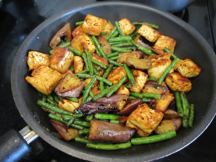 always remain awesome eggplant tofu and green bean stir fry