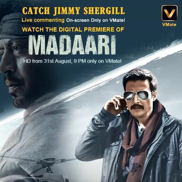Watch Madaari Digital Premiere on VMate Watch Madaari Digital Premiere on VMate