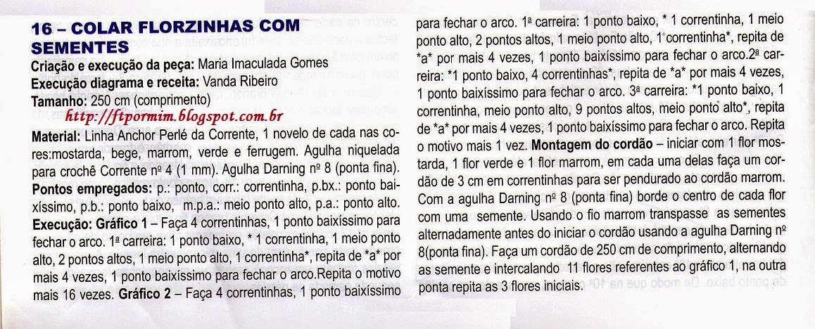 http://ftpormim.blogspot.com.br passo a passo de colar feito de crochê