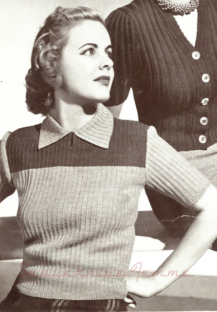 The Vintage Pattern Files: Free 1940's Knitting Pattern - Prelude Yoked Jumper The Vintage Pattern Files: Free 1940's Knitting Pattern - Prelude Yoked Jumper
