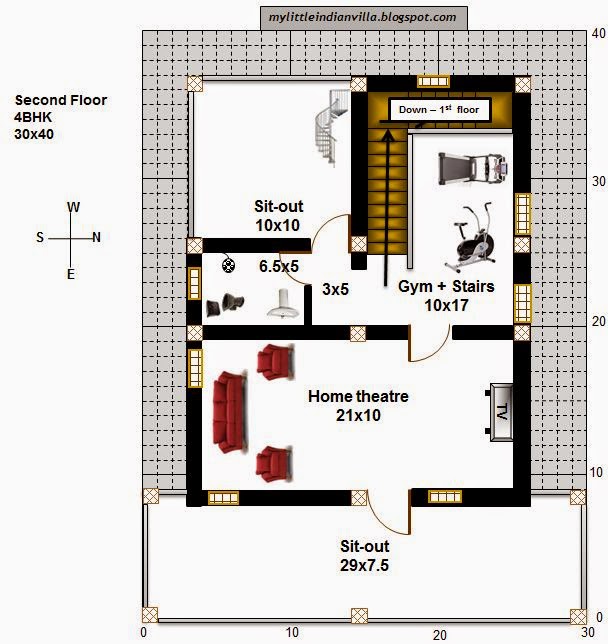 My Little Indian Villa 35R28 4BHK in 30x40 (East facing