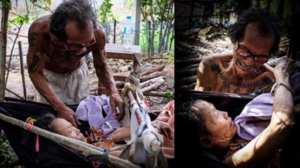 Pria asal Thailand Ini Rela Menahan Lapar Demi Istrinya yang Lumpuh Makan Duluan, Kisahnya Begitu Memilukan