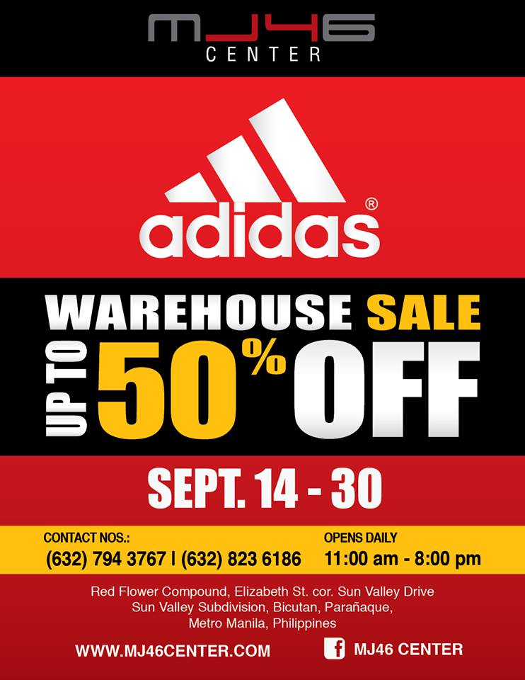 Manila Shopper: Adidas Warehouse SALE at MJ46 Center: Sept 2013