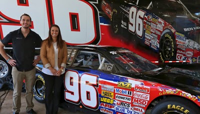 Ben Kennedy and Kenzie Ruston at Thursday's announcement that Ruston will pilot the No. 96 in the NASCAR K&N Pro Series East in 2014.