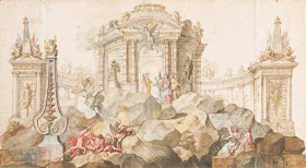 Designs by Giovanni Niccolo Servandoni who was to have designed Handel & Smollett's Alceste