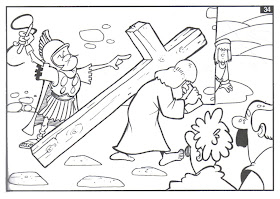 Jesús camino al Calvario colorear Jesús camino al Calvario colorear