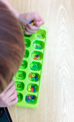 ice cube tray counting activity