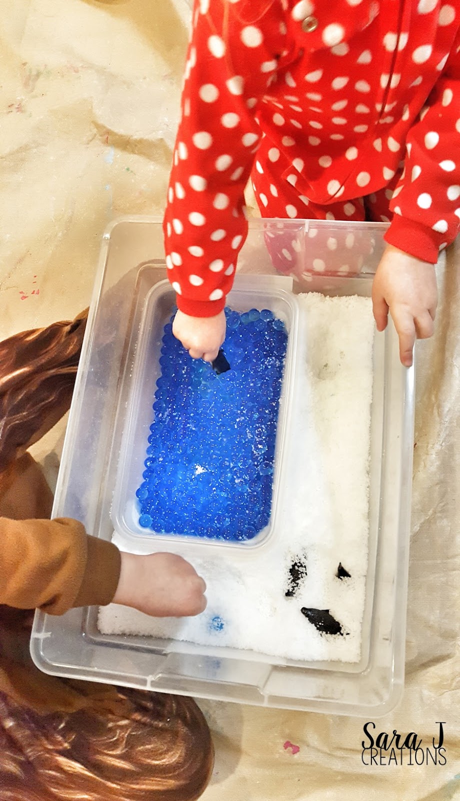 Snow Sensory Bin Sara J Creations