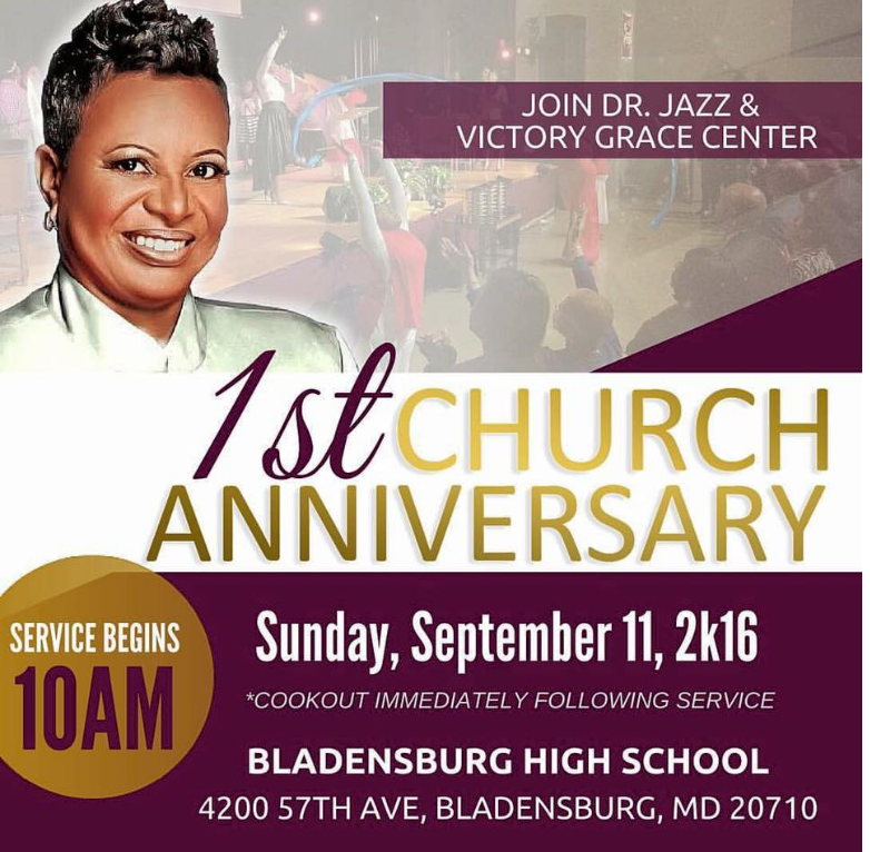 church announcement dr jazz victory grace center 1st church church anniversary announcement