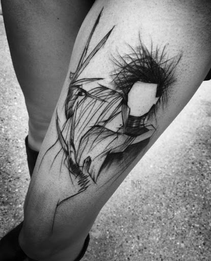 Esse Edward mãos de tesoura esboço estilo de tatuagem