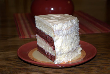 Inside red velvet cheesecake