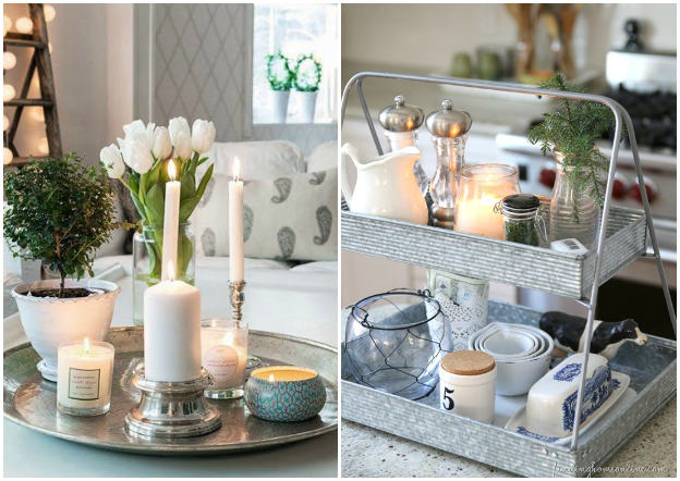 Decorar con bandejas, composiciones sencillas y bonitas