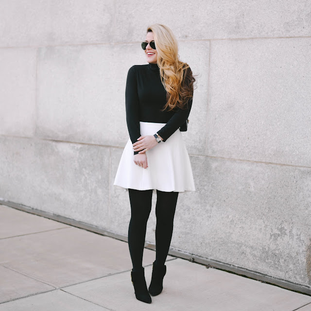 how to style a white fit and flare skirt