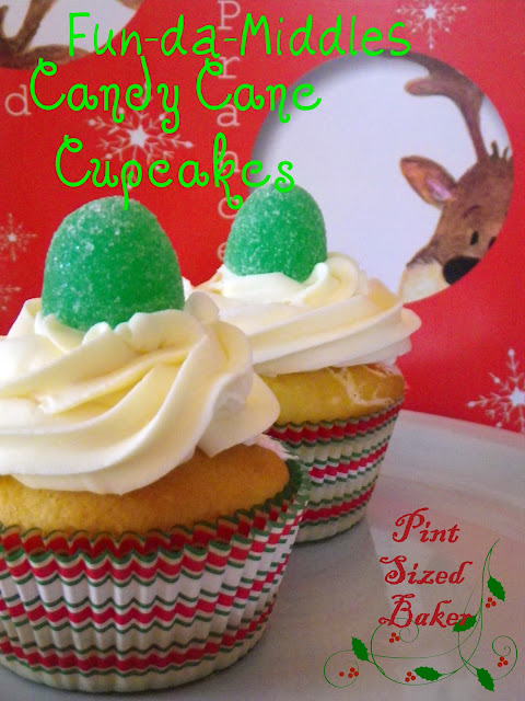 These Fun-Da-Middles Candy Cane Cupcakes are so cool! The filling in the middle keeps the cupcake moist and it taste great!