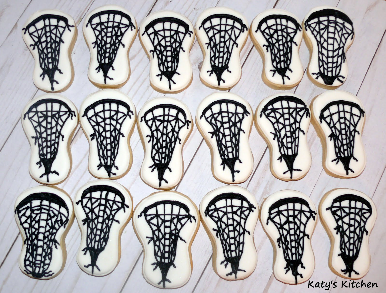 Katy's Kitchen Lacrosse Stick Head Cookies