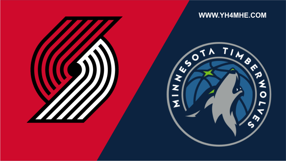 Trail Blazers vs Timberwolves basketball players in action