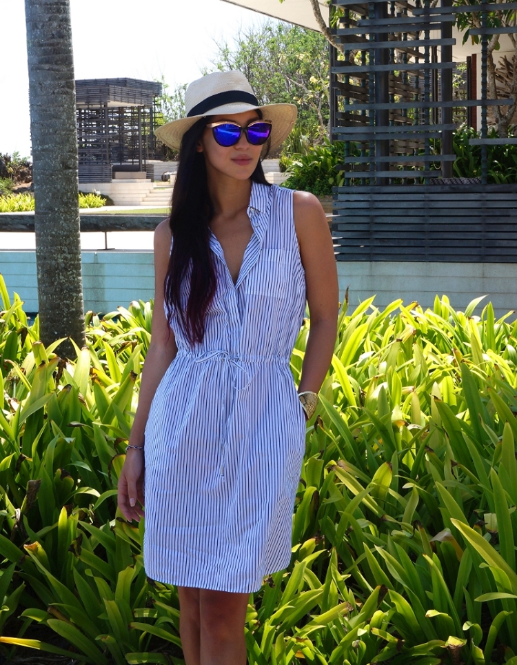 Euriental | fashion & luxury travel | Banana Republic striped dress at Alila Uluwatu