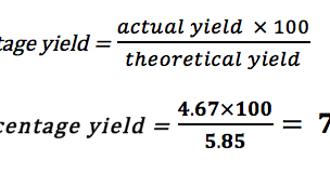 Percentage Yield GCSE