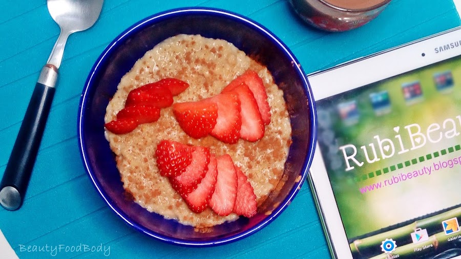 receta light fit sana porridge gachas avena y fruta