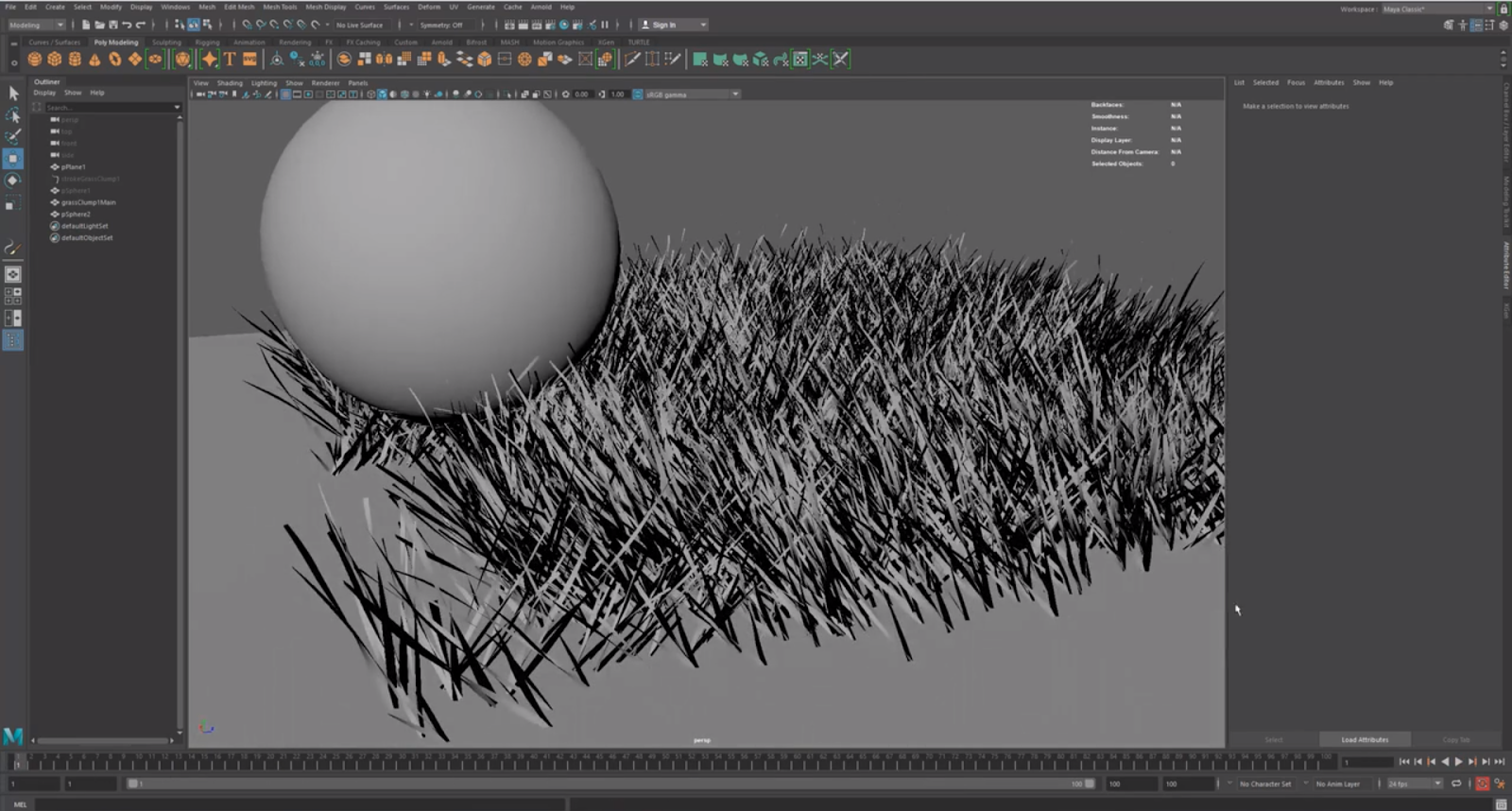 Animating Object Movements through Paint FX grass in Maya CG TUTORIAL