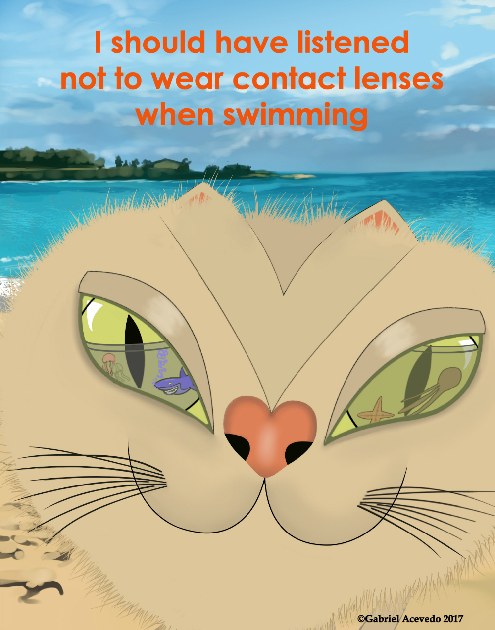 Keratoconus Cartoon Swimming with Contact Lenses Keratoconus Group