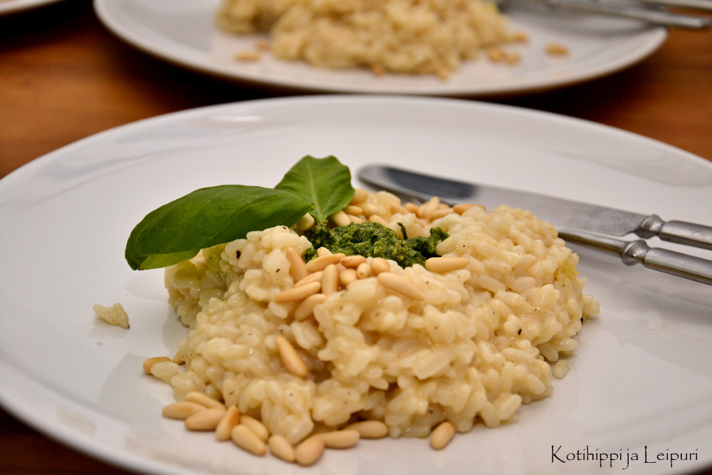 Kotihippi ja Leipuri Risotto bianco con pesto