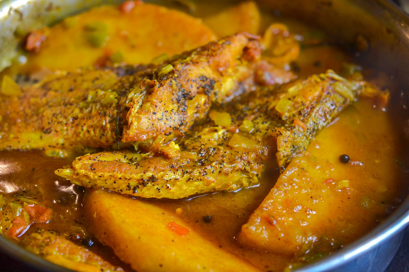 Greedy Girl Jamaican Curry fish and bammy