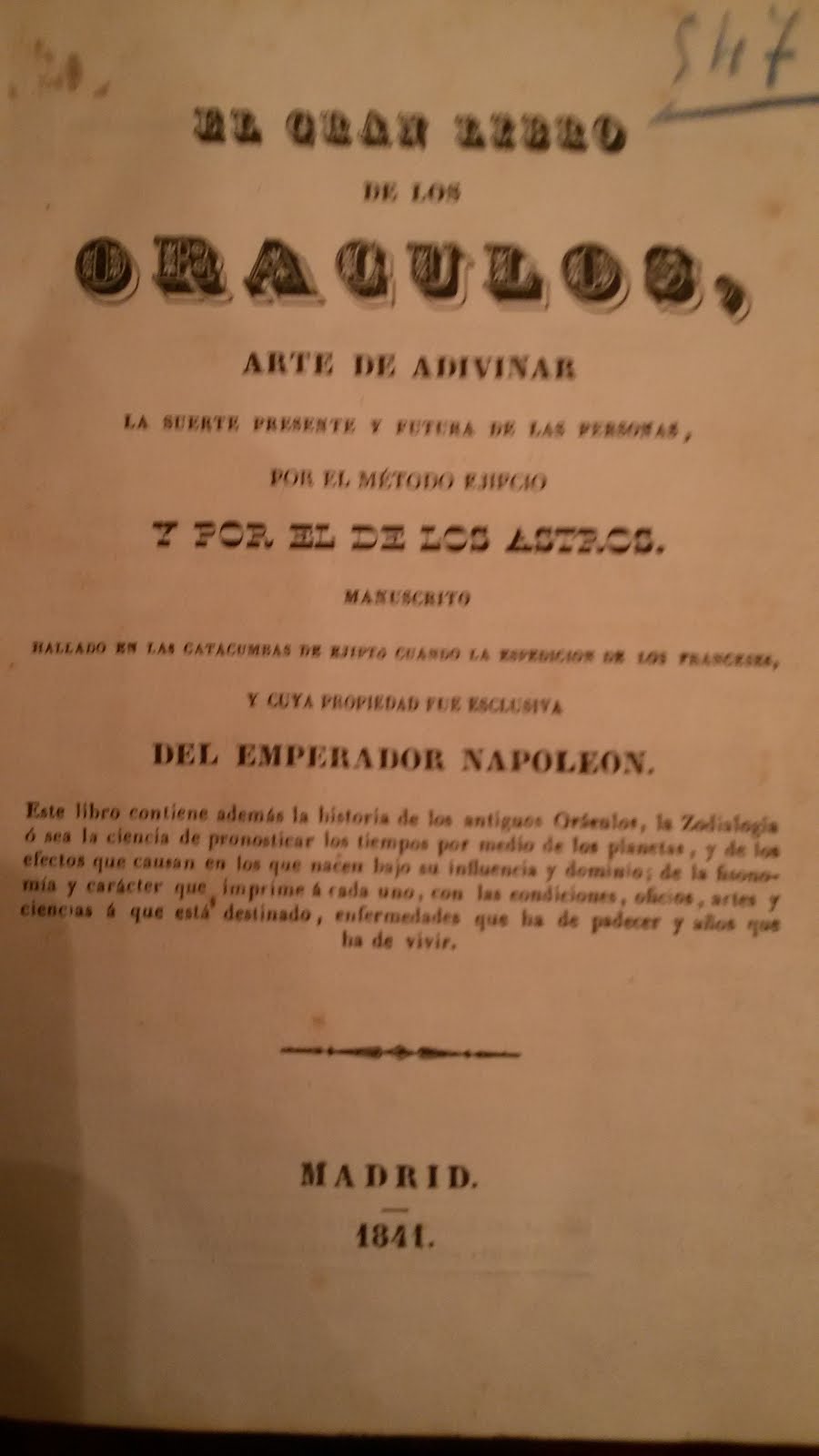 ORÁCULOS 1841