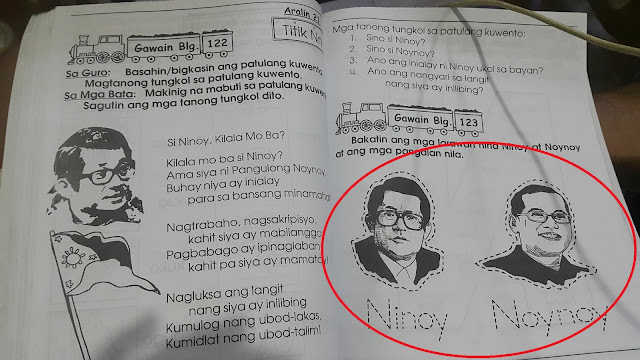 Doctor, netizen call "Indoctrination" as Elem textbooks depict Aquinos as "heroes"