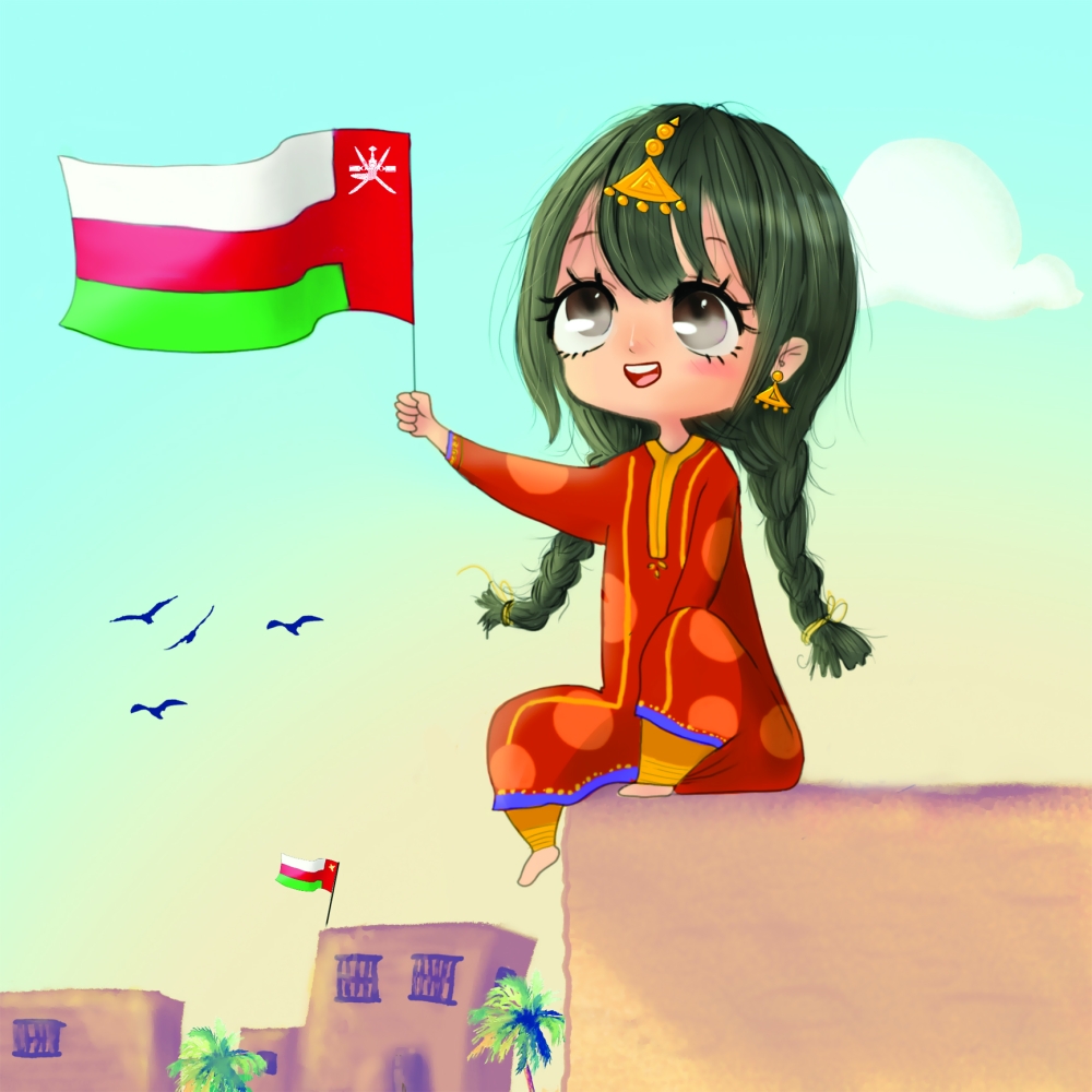 رسومات عن العيد الوطني العماني 48