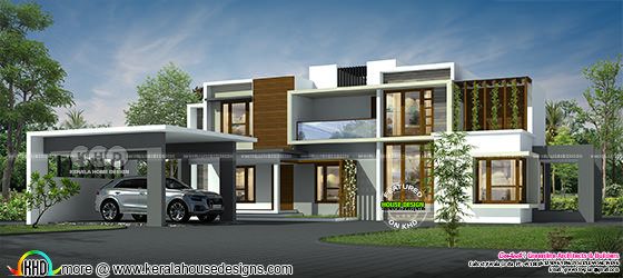 Rendering of beautiful modern contemporary residence