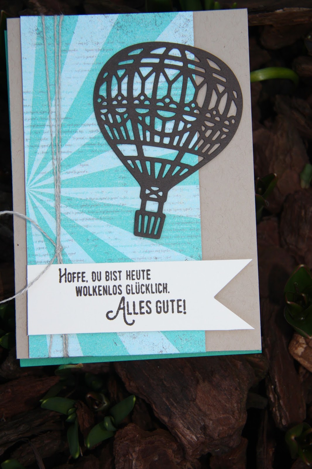 derstempelvogel: Karte mit Heißluftballon / Card with Hot-air Balloon